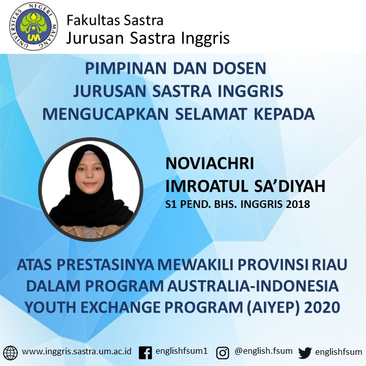 Congratulations to Noviachri Imroatul Sa’diyah
