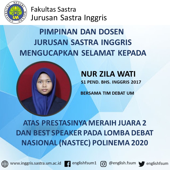 Congratulations to NUR ZILA WATI