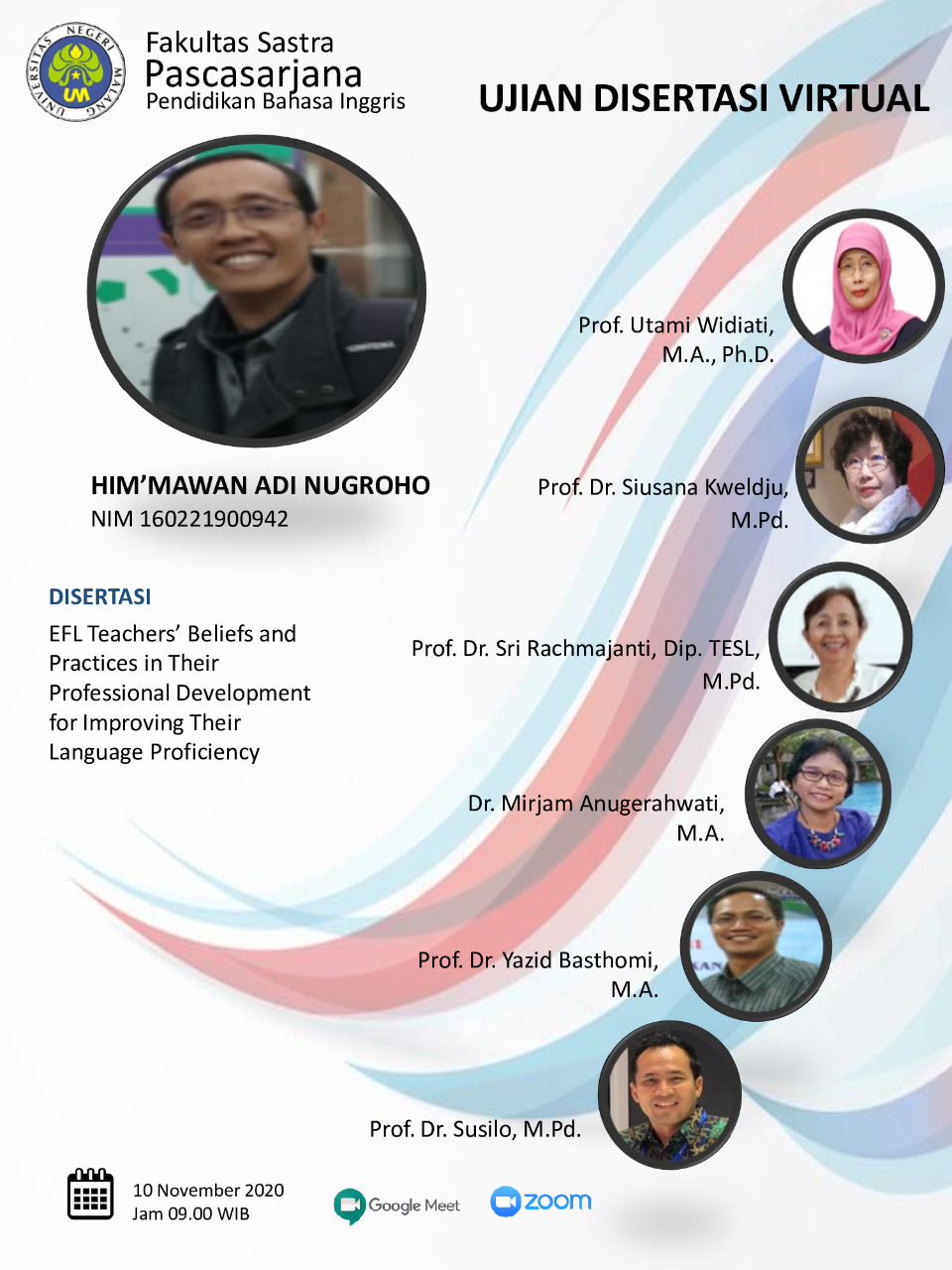 Dissertation Announcement for Him’mawan Adi Nugroho