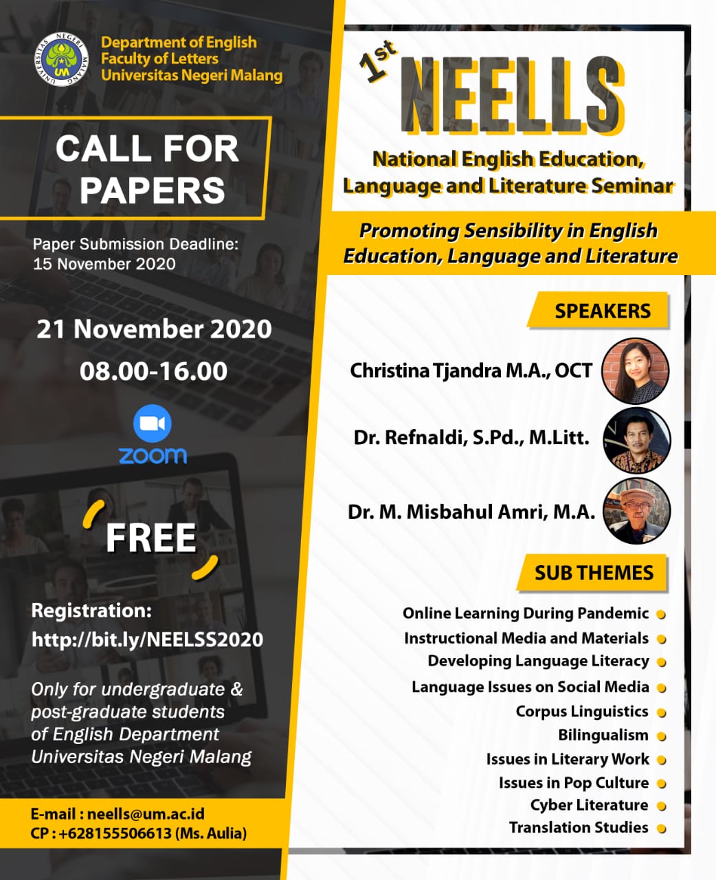 National English Education, Language and Literature Seminar 2020