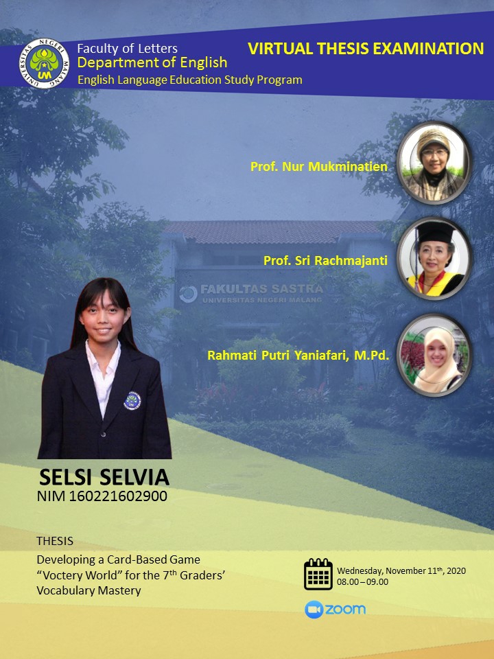 Virtual Thesis Examination SELSI SELVIA
