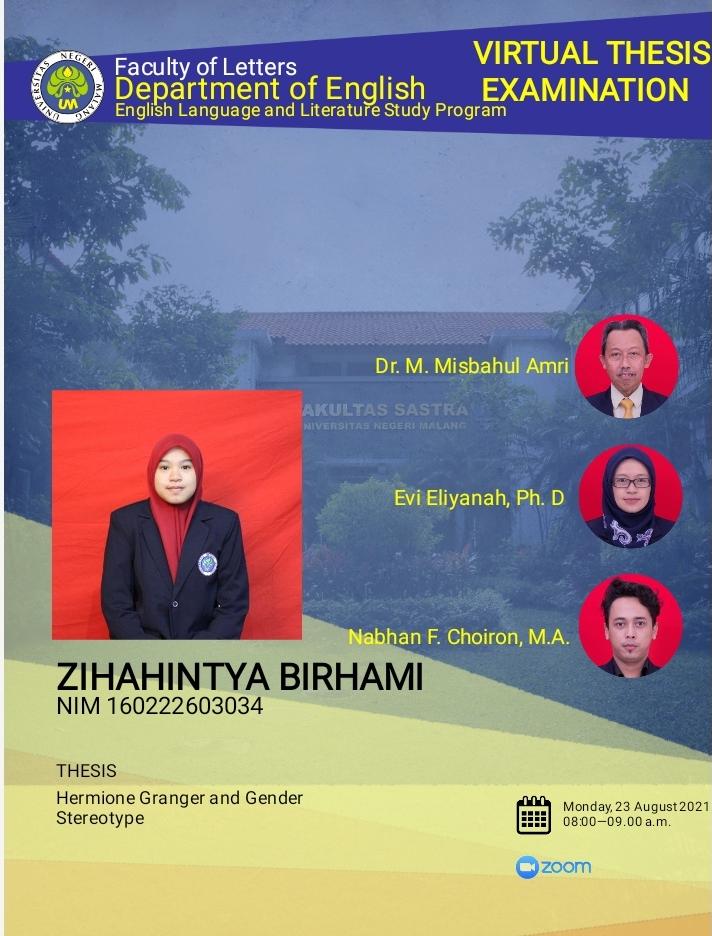 Virtual Thesis Examination ZIHAHINTYA BIRHAMI