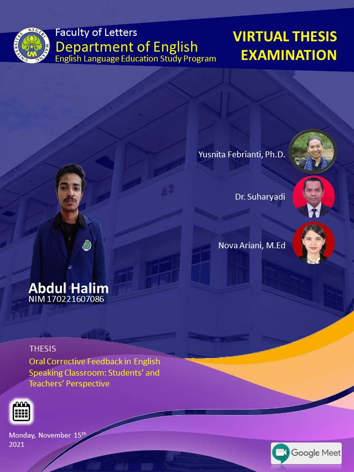 Virtual Thesis Examination ABDUL HALIM