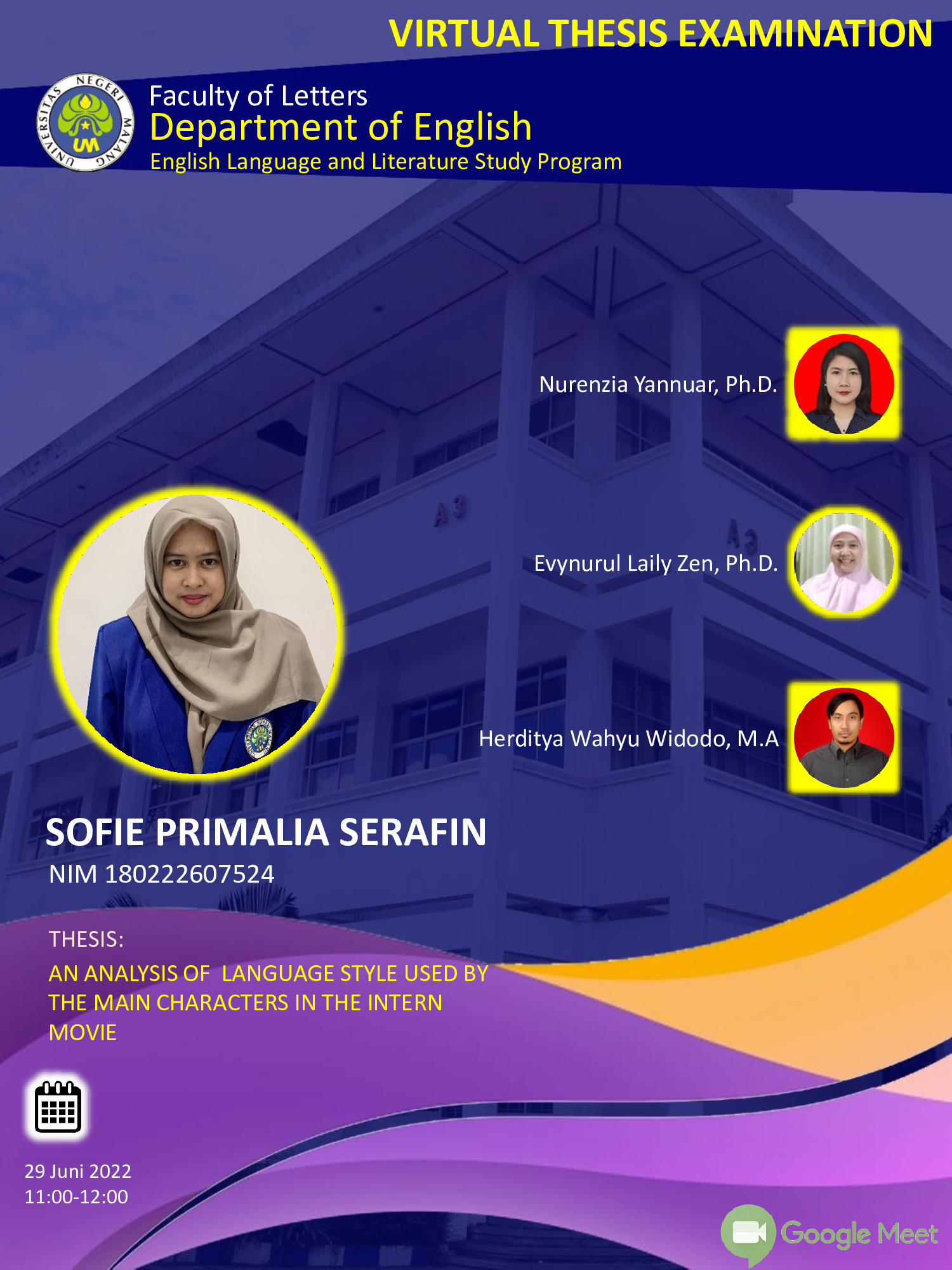 Virtual Thesis Examination Sofie Primalia Serafin